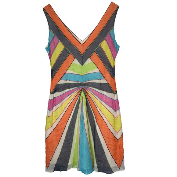 MaxAzria Collection Silk Chiffon Starburst Dress Sleeveless size 8 - Picture 5 of 8